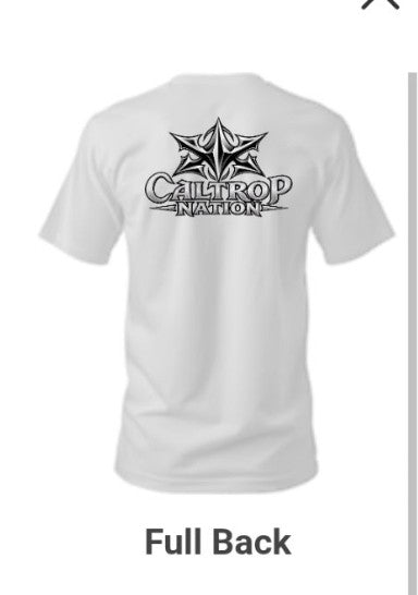 The Caltrop Nation short sleeve T-shirt with logo on front and back